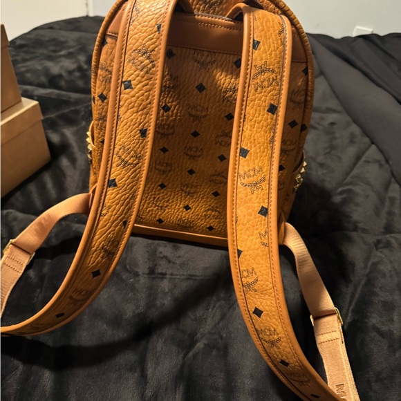 MCM Tan Backpack with Black Accents - Picture 3 of 4